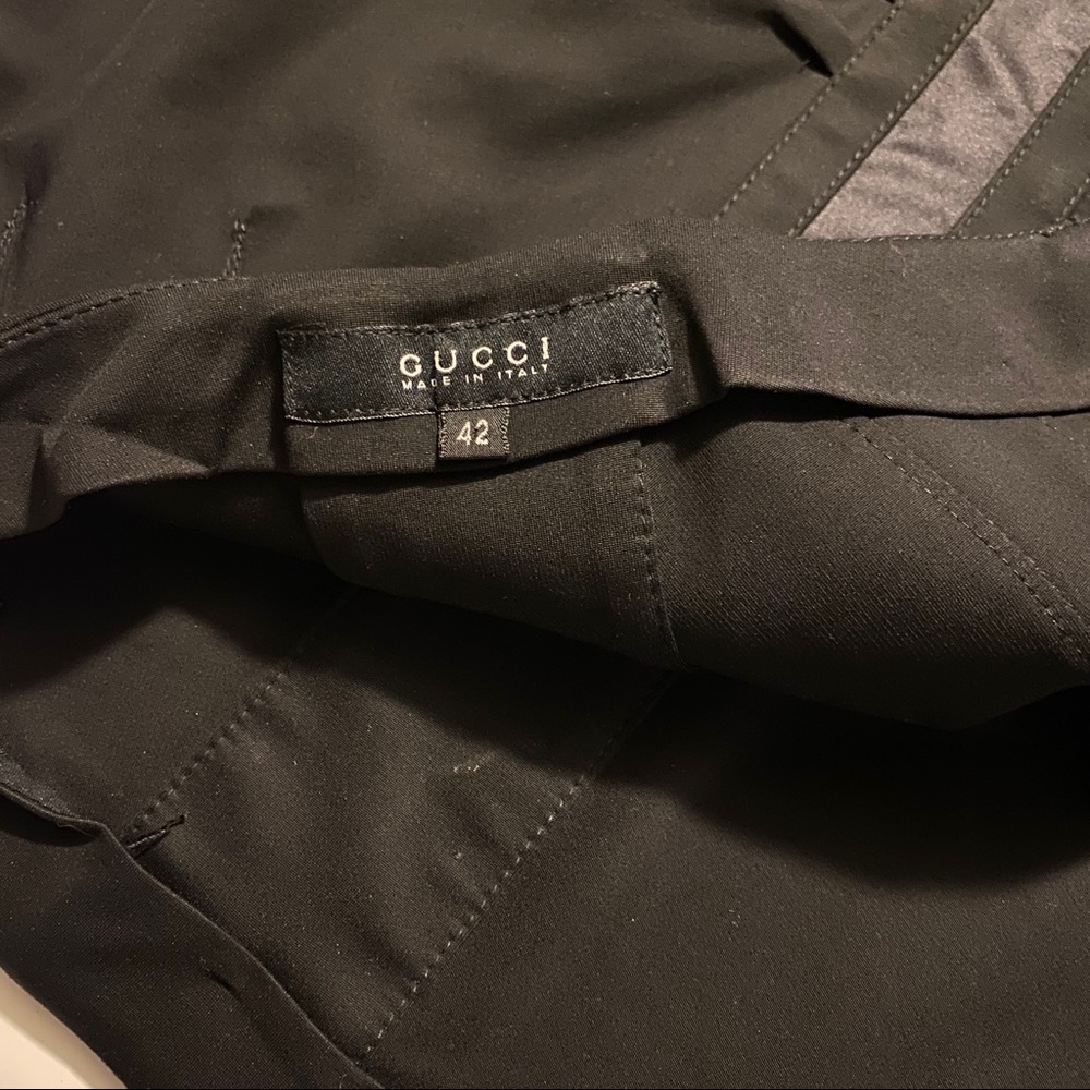 Gucci x Tom Ford Fall Winter 2004 Black Silk Detail Pencil Skirt - Picture 6 of 8